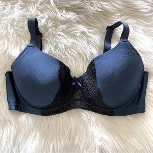 38C Paramour Navy Blue Black Lace Adjustable Bra